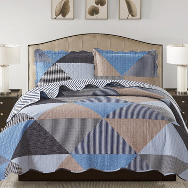 Suzy 3 Piece Quilt Set - Grey